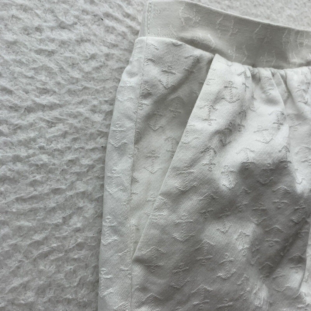 Lilly Pulitzer Mini Skirt XS White‎ Pleated Pockets Anchors Nautical Elastic - Picture 3 of 16